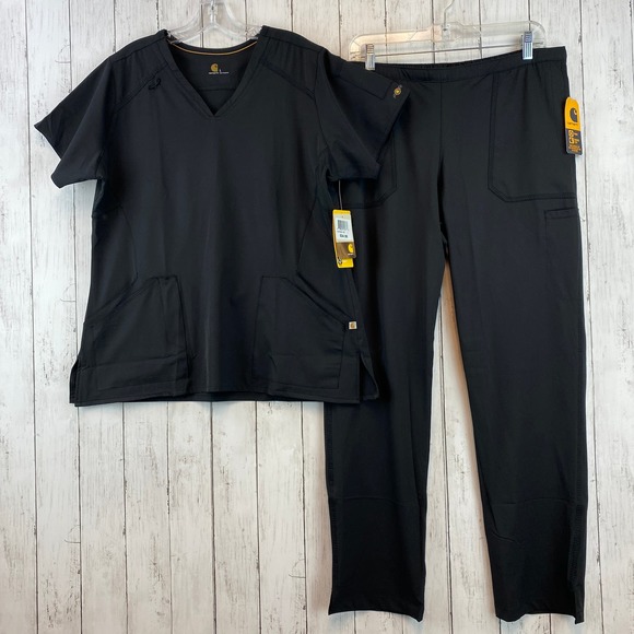 Carhartt Tops - NWT Carhartt Black Force Liberty Essentials Straight Leg Scrub Set Large